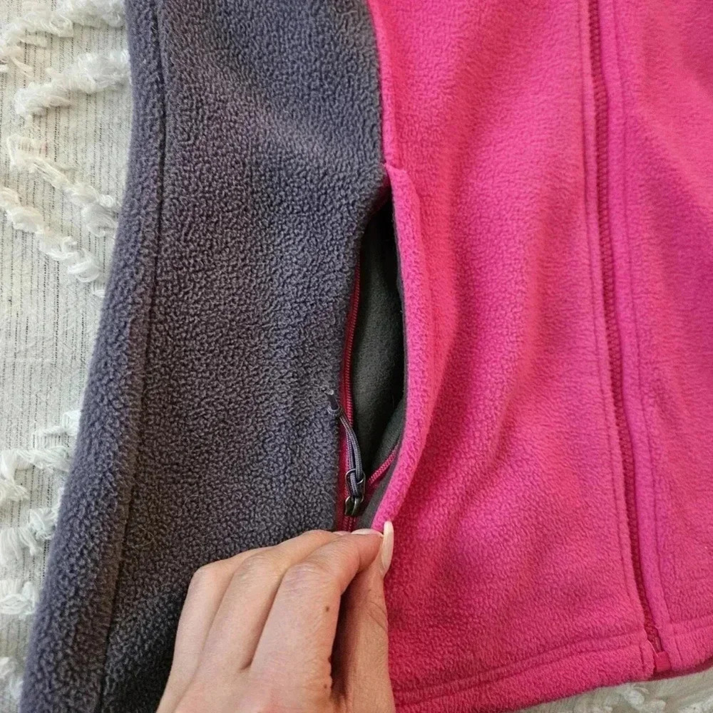 The North Face Zip Up Flashdry Fleece Jacket Women's Small Pink and Grey - Picture 3 of 8